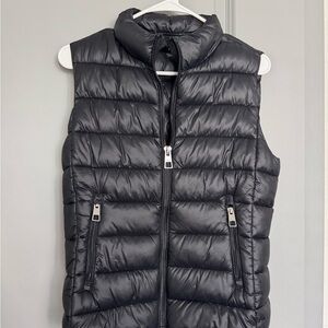 Mango Shiny Black Puffer Vest